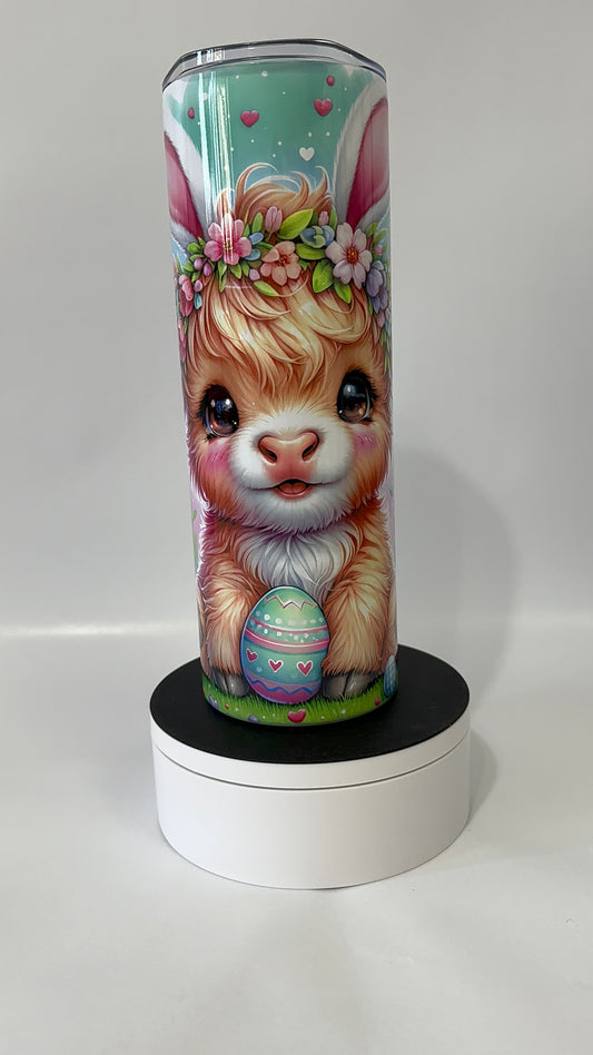 Easter cow bunny tumbler